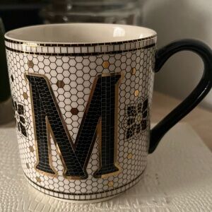 Anthropologie Initial M Mug Mosaic Design